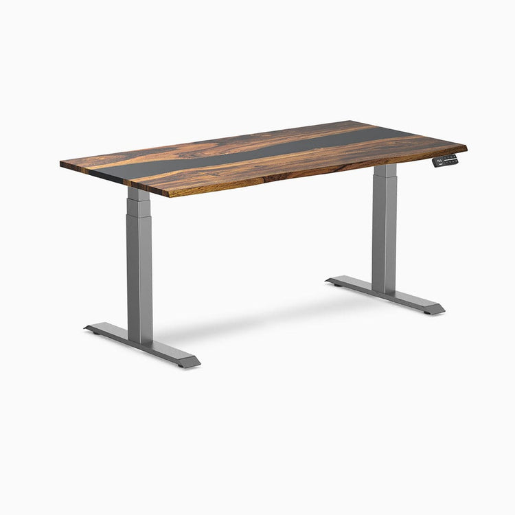 Desky Dual Resin Hardwood Sit Stand Desk