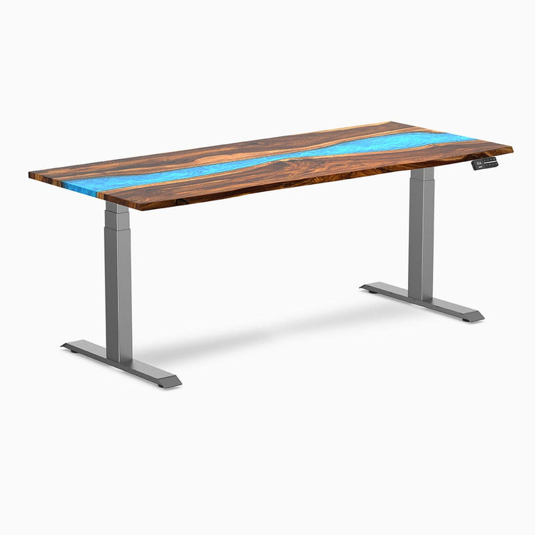 Desky Dual Resin Hardwood Sit Stand Desk