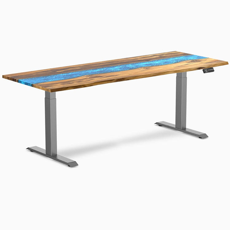Desky Dual Resin Hardwood Sit Stand Desk