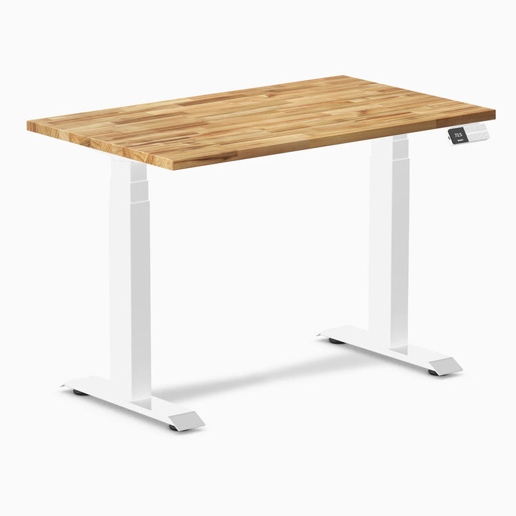 Desky Dual Mini höhenverstellbarer Schreibtisch aus Hartholz