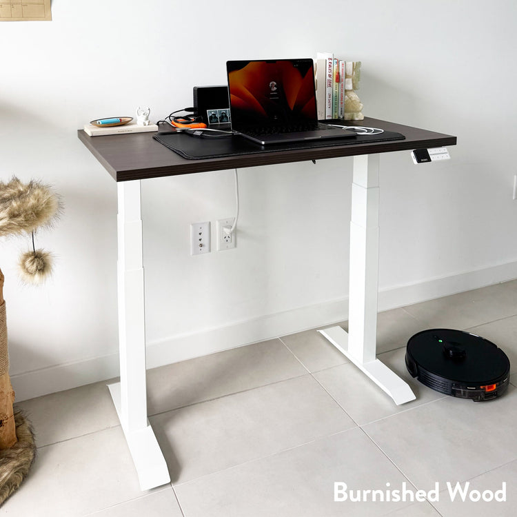 Desky Dual Mini Sitz-Steh-Schreibtisch-Dual Tische-Desky-Weiß-800x500mm-Mattschwarz-Desky®