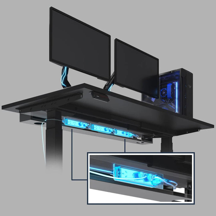 Desky Integrierter Kabel- und Stromkanal