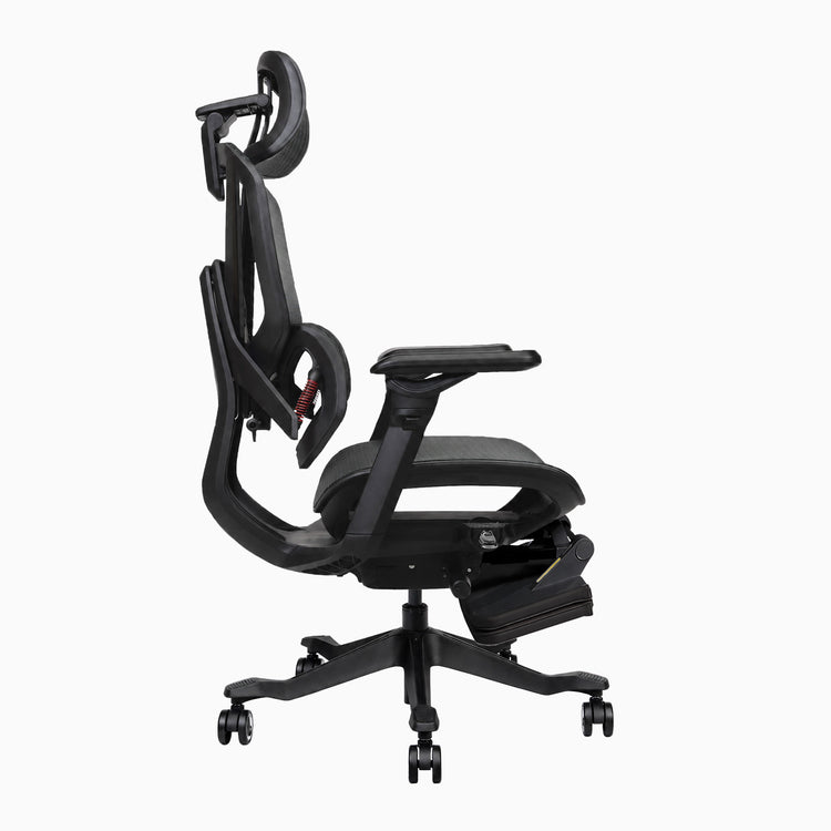 Desky Contourra ergonomischer Bürostuhl mit eingeklappter Fußstütze