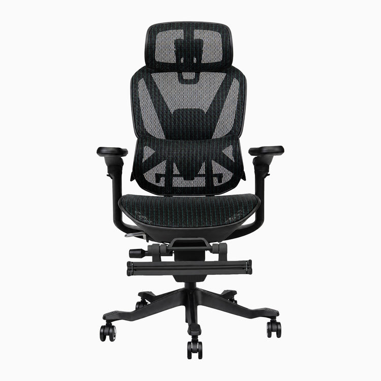 Desky Contourra ergonomischer Bürostuhl in Schwarz mit verstellbarer Fußstütze