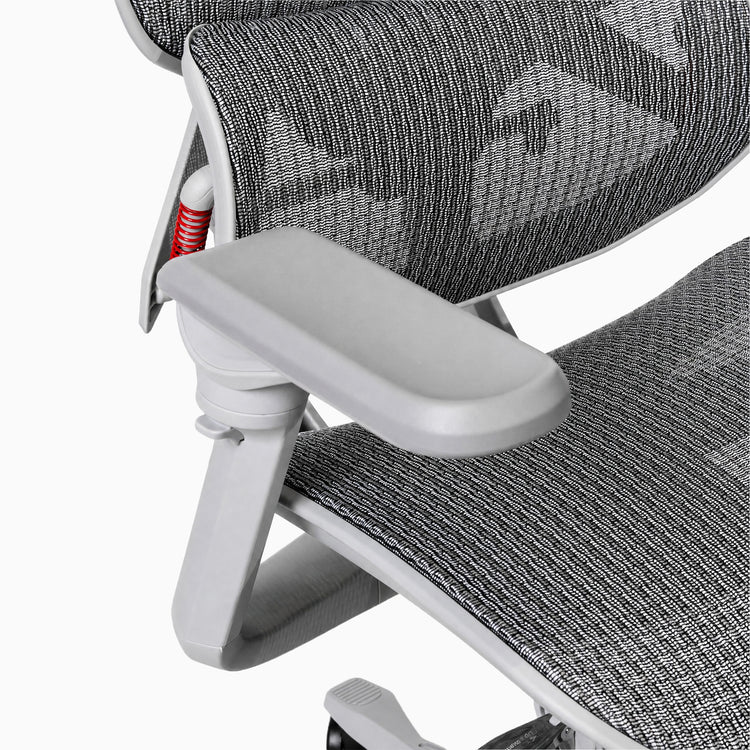 Weißer Contourra ergonomischer Stuhl mit verstellbaren Armlehnen