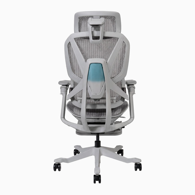 Desky Contourra ergonomischer Bürostuhl in Weiß, Rückansicht