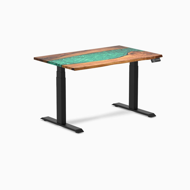 Desky Dual Resin Hardwood Sit Stand Desk