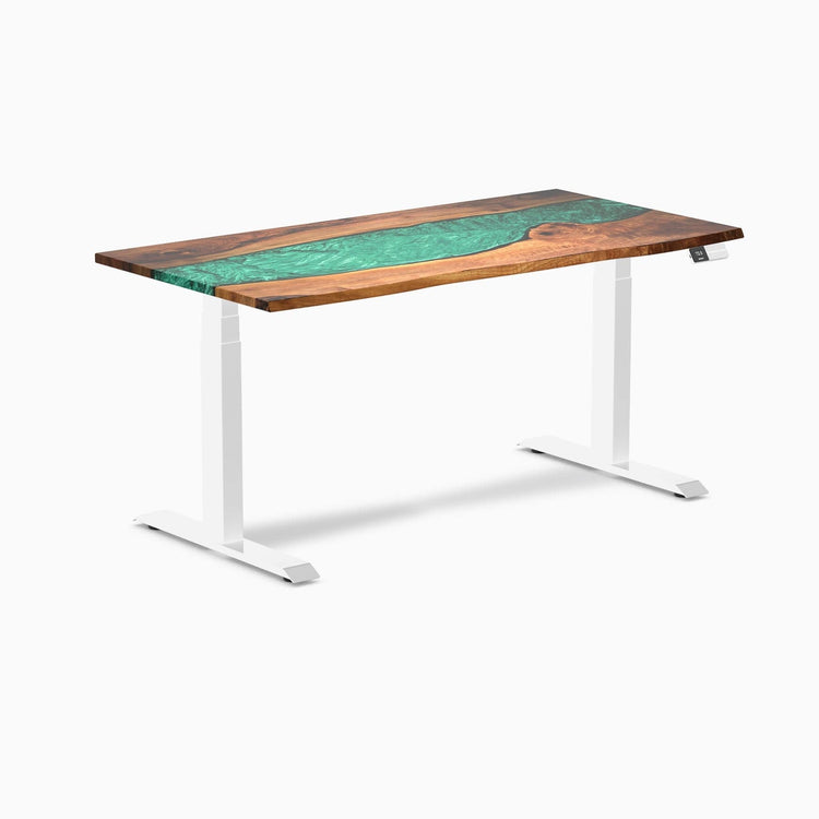 Desky Dual Resin Hardwood Sit Stand Desk