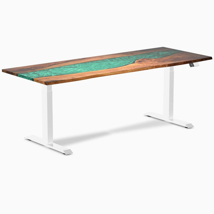 Desky Dual Resin Hardwood Sit Stand Desk