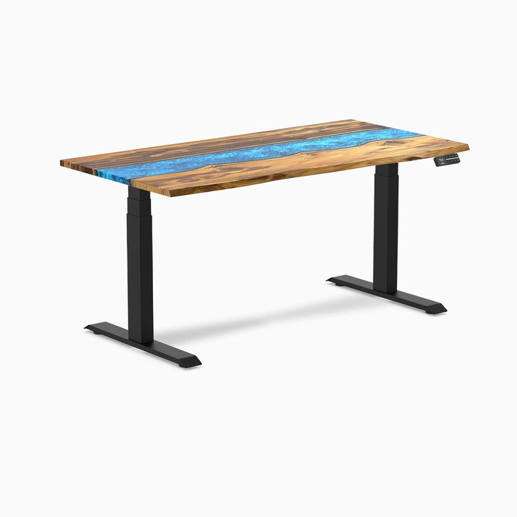 Desky Dual Resin Hardwood Sit Stand Desk