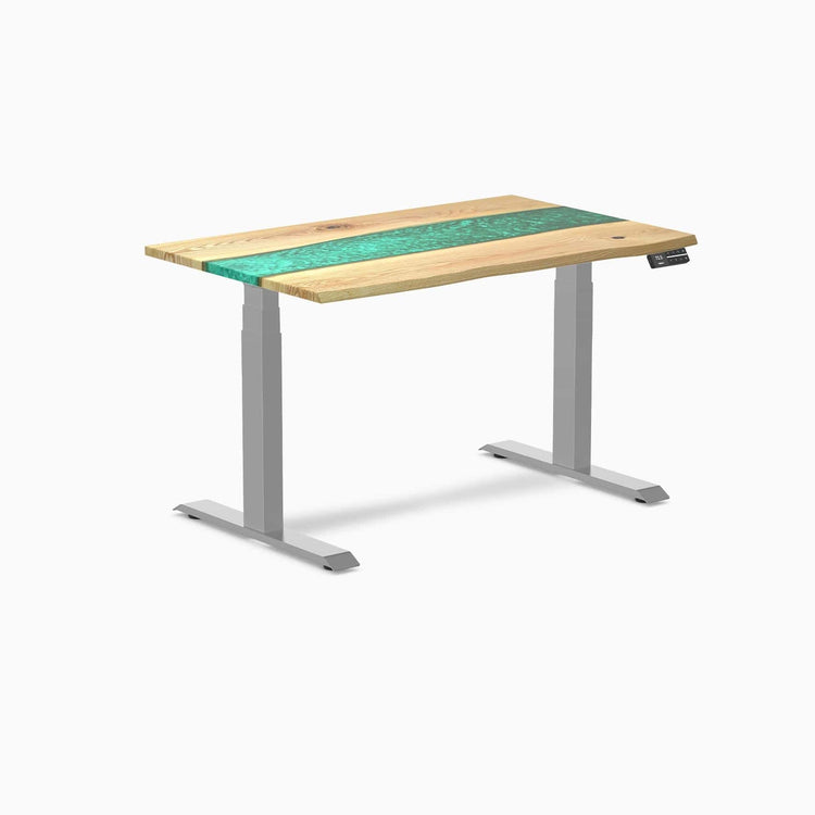 Desky Dual Resin Hardwood Sit Stand Desk