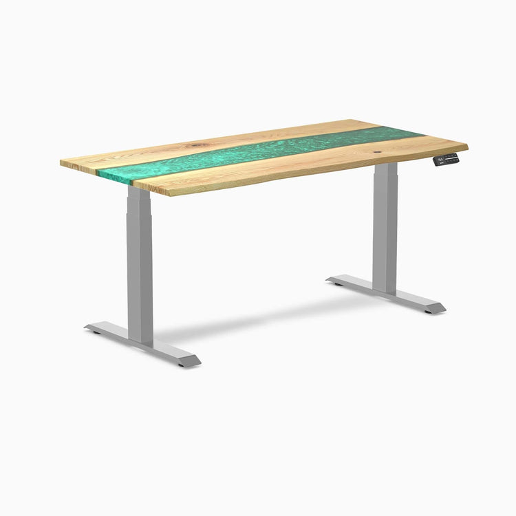 Desky Dual Resin Hardwood Sit Stand Desk