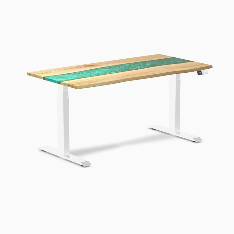 Desky Dual Resin Hardwood Sit Stand Desk