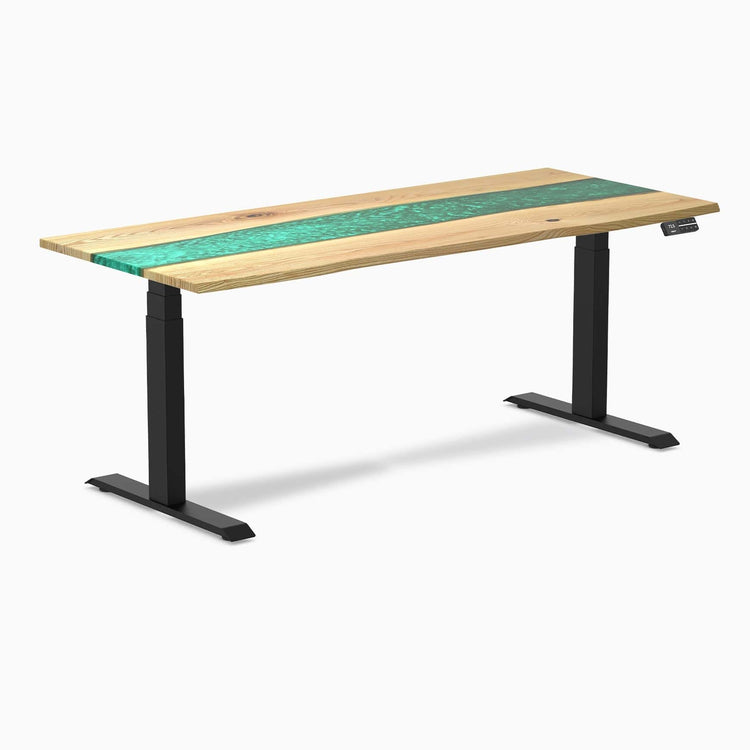 Desky Dual Resin Hardwood Sit Stand Desk