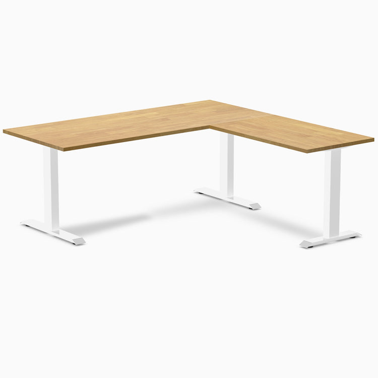 Desky Zero Rubberwood L-Shape Office Desk