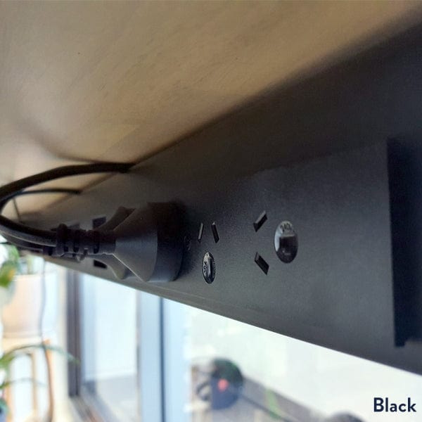 Desky Integrierte Kabel- & Stromführung Grau 4 Steckdosen - Desky