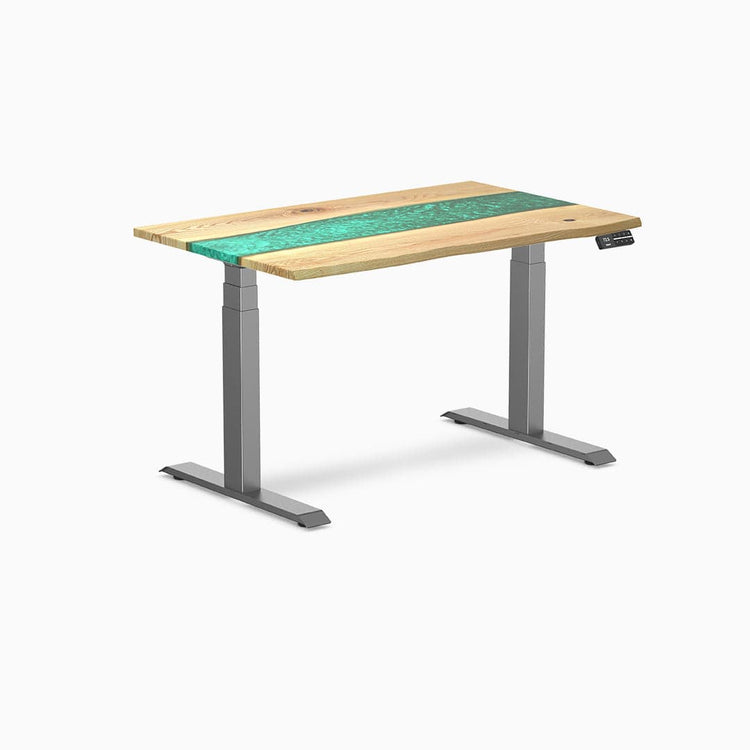 Desky Dual Resin Hardwood Sit Stand Desk