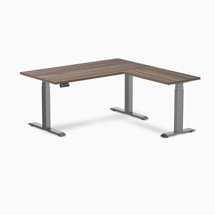 Desky Eco L-Shape Melamine Sit Stand Desk