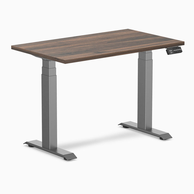 Desky Dual Mini Sitz-Steh-Schreibtisch Jarrah-Legno-Melamin-Tischplatte