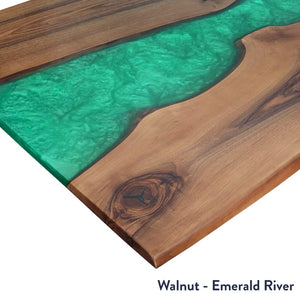 Desky Walnut Emerald River Resin Desktop