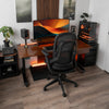 Desky Pivot Ergonomic Office Task Chair, Black at a gaming desk setup