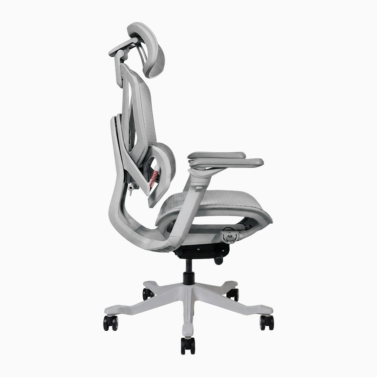 Desky Contourra ergonomischer Bürostuhl in Weiß, Seitenansicht