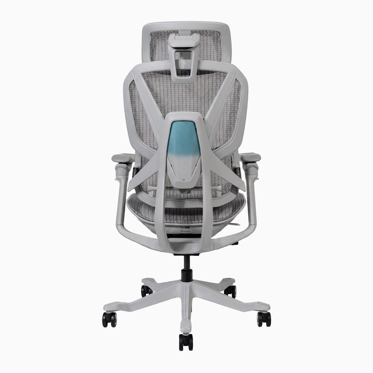Desky Contourra ergonomischer Bürostuhl in Weiß, Rückansicht