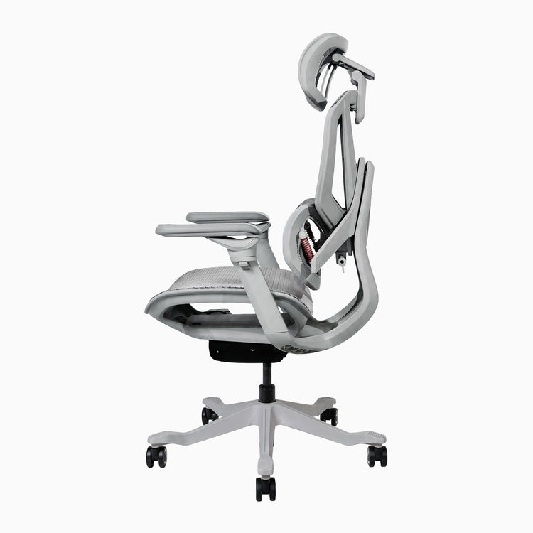 Desky Contourra ergonomischer Bürostuhl in Weiß, Seitenansicht