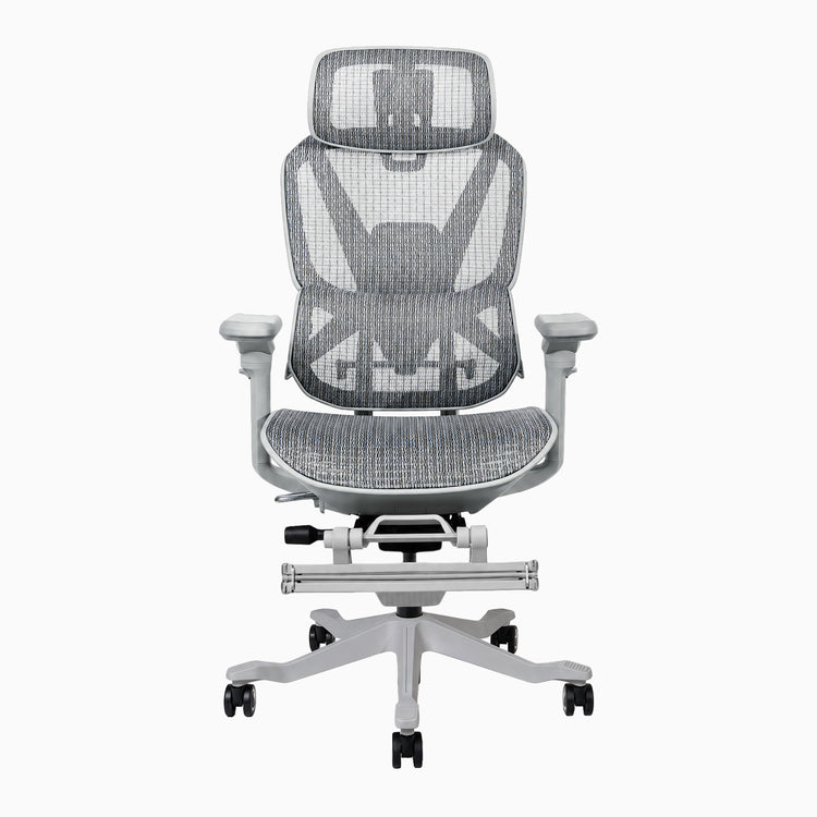 Desky Contourra ergonomischer Bürostuhl in Weiß mit verstellbarer Fußstütze