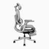 Desky Contourra ergonomischer Bürostuhl in Weiß mit Fußstütze, Seitenansicht