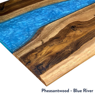 Desky Pheasantwood Blue River Resin Desktop