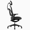 Desky Pivot Ergonomic Office Task Chair in Black with headrest, side