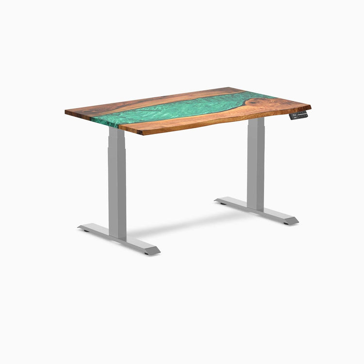 Desky Dual Resin Hardwood Sit Stand Desk