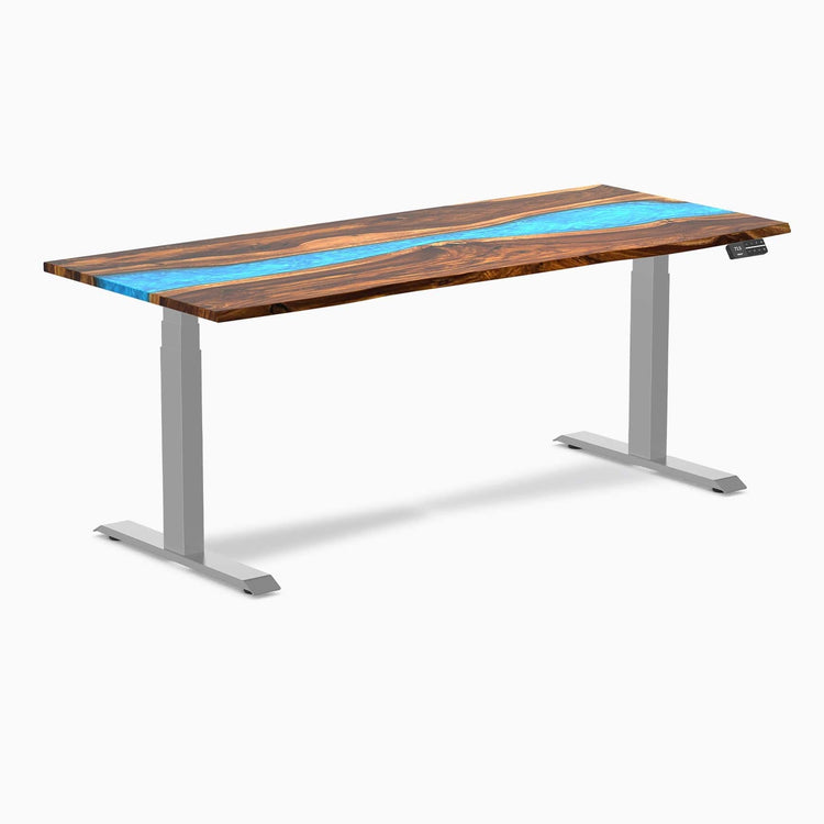 Desky Dual Resin Hardwood Sit Stand Desk