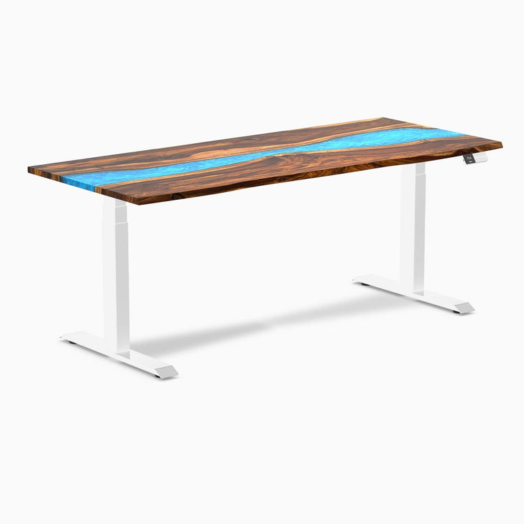 Desky Dual Resin Hardwood Sit Stand Desk