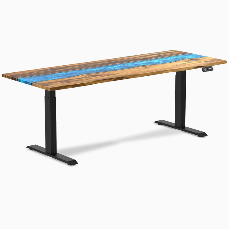 Desky Dual Resin Hardwood Sit Stand Desk
