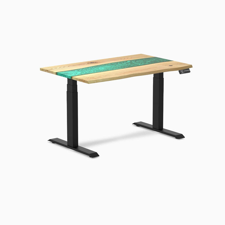 Desky Dual Resin Hardwood Sit Stand Desk