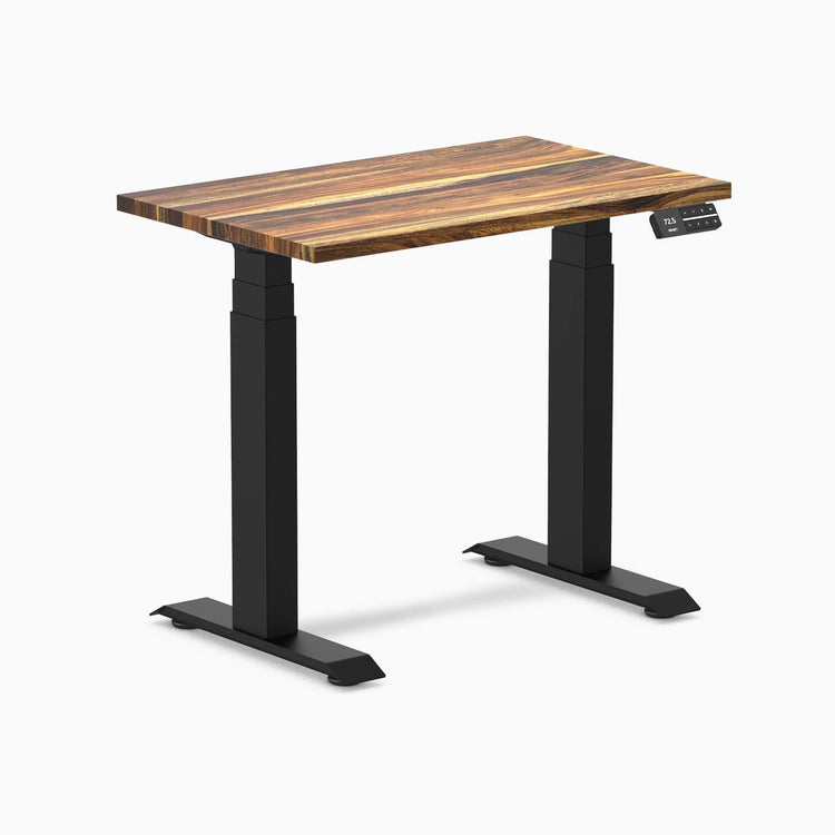 Desky Dual Mini höhenverstellbarer Schreibtisch aus Hartholz