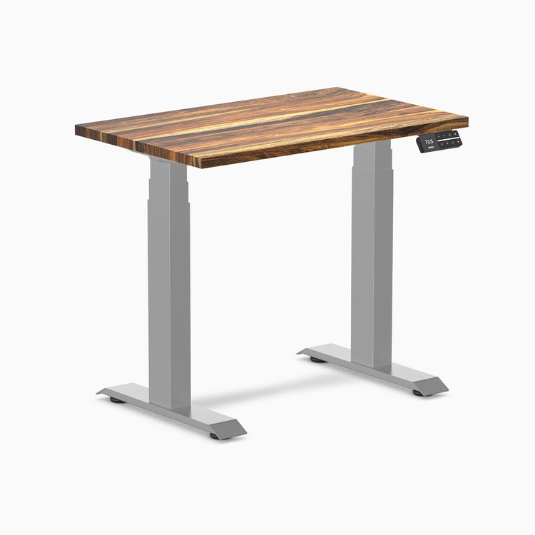 Desky Dual Mini höhenverstellbarer Schreibtisch aus Hartholz