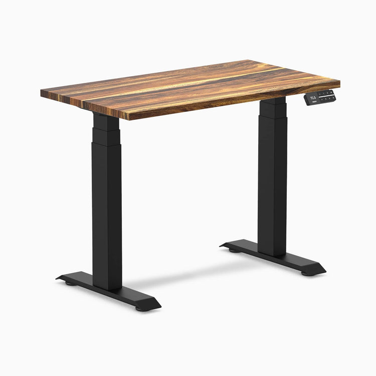 Desky Dual Mini höhenverstellbarer Schreibtisch aus Hartholz
